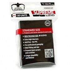 Ultimate Guard 80 - Standard Supreme Deck Protector Sleeves - Black - UGD010116